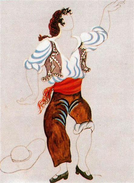 Pablo Picasso Costume Design For Ballet Tricorne Cubist Period